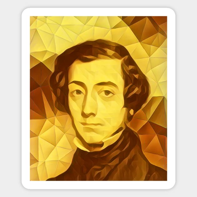 Alexis de Tocqueville Golden Portrait | Alexis de Tocqueville Artwork 9 Sticker by JustLit